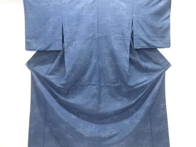 JAPANESE KIMONO / ANTIQUE HITOE KIMONO / SILK / TSUMUGI / WOVEN BAMBOO GRASS